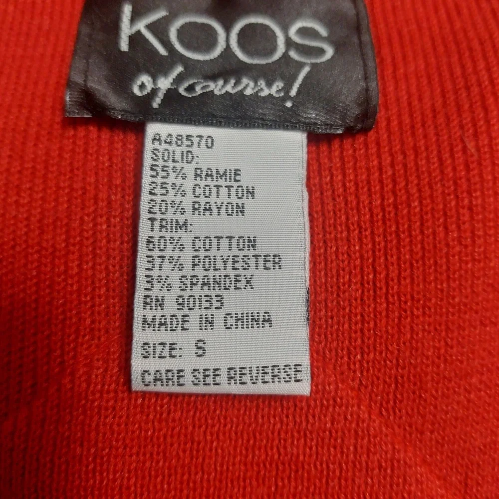 Koos of Course! Womens Small Knit Cardigan Shoulder Pads Long Sleeves Pockets